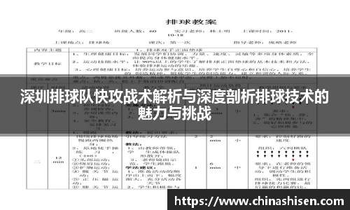 深圳排球队快攻战术解析与深度剖析排球技术的魅力与挑战